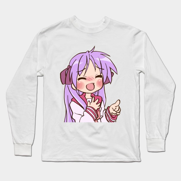 blushing laughing kagami hiiragi / lucky star Long Sleeve T-Shirt by mudwizard